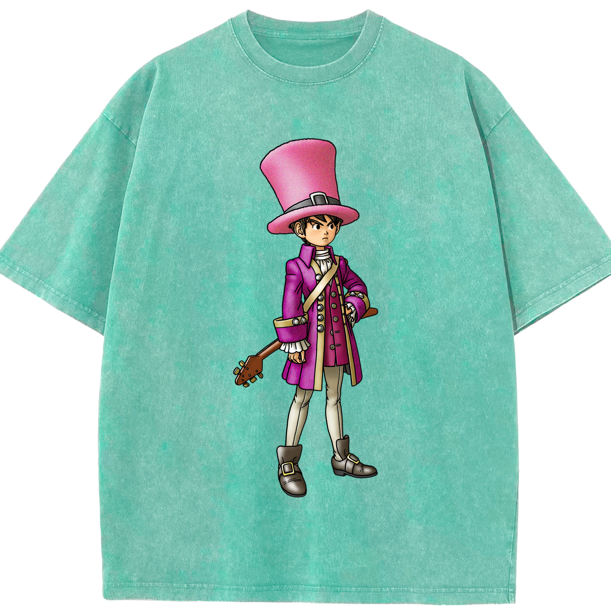 （画像用） ドラゴンクエスト Doragon Kuesuto Dragon Quest 綿100% ヴィンテージ風 半袖Tシャツ（フロントプリント）